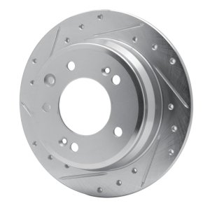 Hyundai TUCSON Brake Rotor (1) - Rear Left - R1 Concepts - Drilled & Slotted - Silver - `09-`16